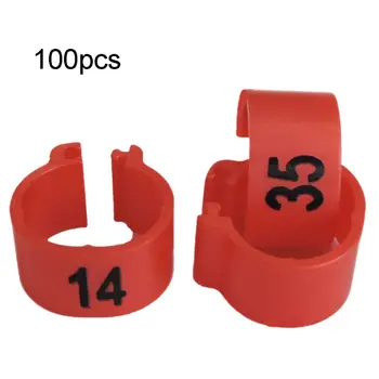 

100 Pcs Number Recognition Bird Foot Ring Species Identify Dove Bands Training 449C