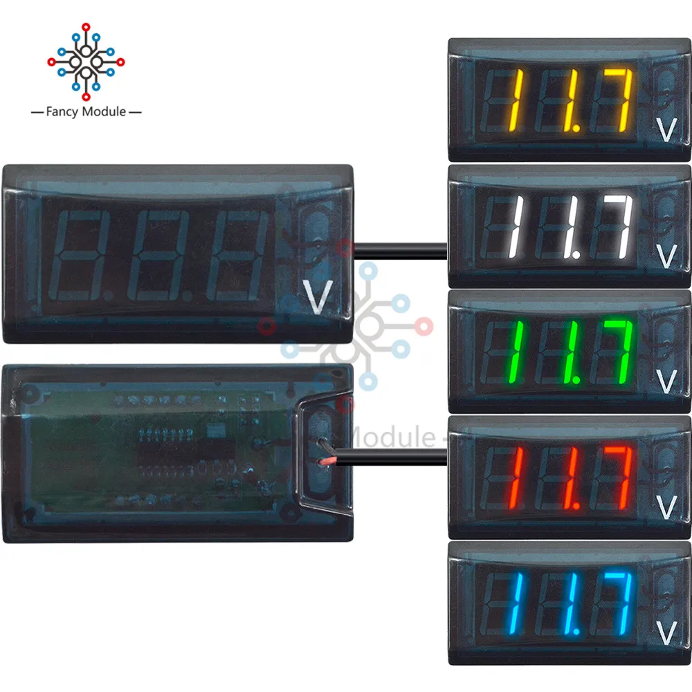 Diymore 0,5" светодиодный цифровой вольтметр постоянного тока 12 В 8-16 В IPX6 Водонепроницаемый тестер напряжения панель детектор с проводами для автомобиля мотоцикла велосипеда