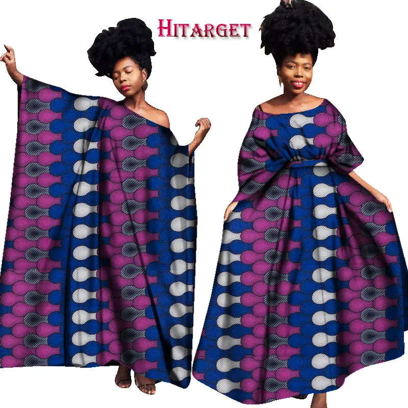 Винтажные африканские платья для женщин Bazin Riche Kanga одежда большой халат Vestidos Dashiki Африканские Восковые платья с принтом Одежда WY1701