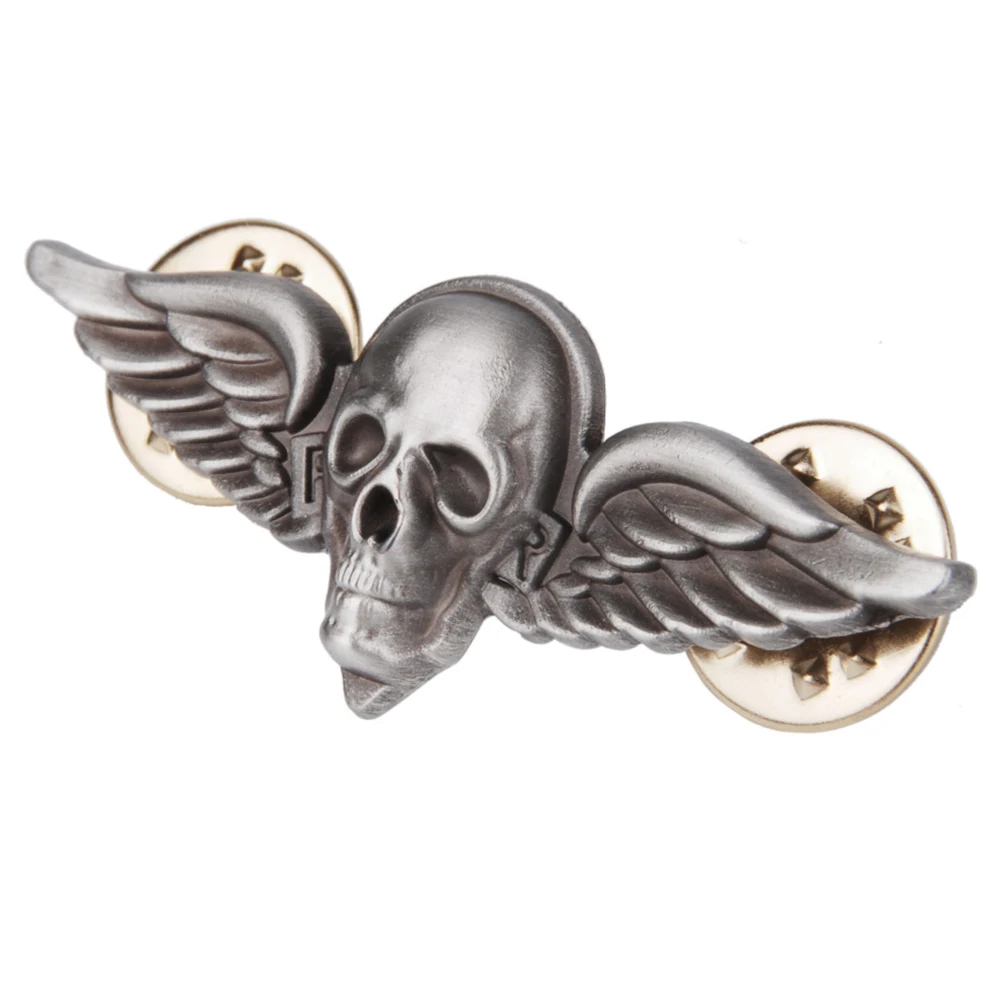 

US ARMY AIRBORNE PARACHUTE WINGS SKULL INSIGNIA METAL BADGE PIN