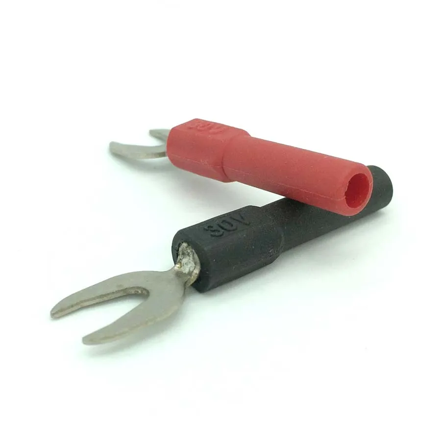 

30V U Shape 4mm Banana Plug Power Supply Fork Spade Cable Wire Connector 7mm Opening for Binding Post