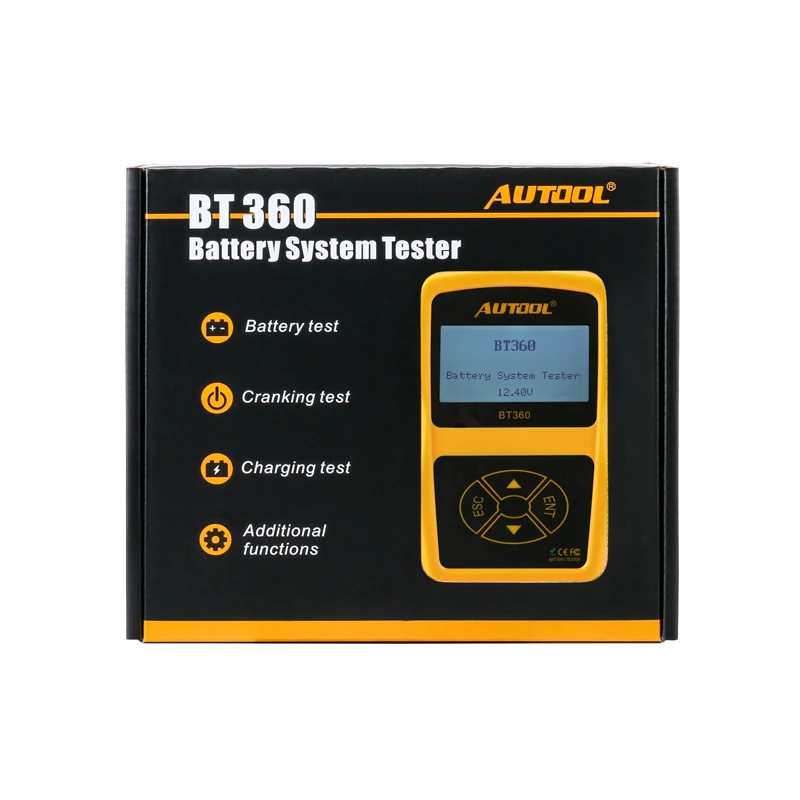 AUTOOL BT-360 12 В автоматический тестер батареи BT360 2000CCA 220AH BT 360 анализатор батареи Многоязычная система зарядки аккумулятора Тестер