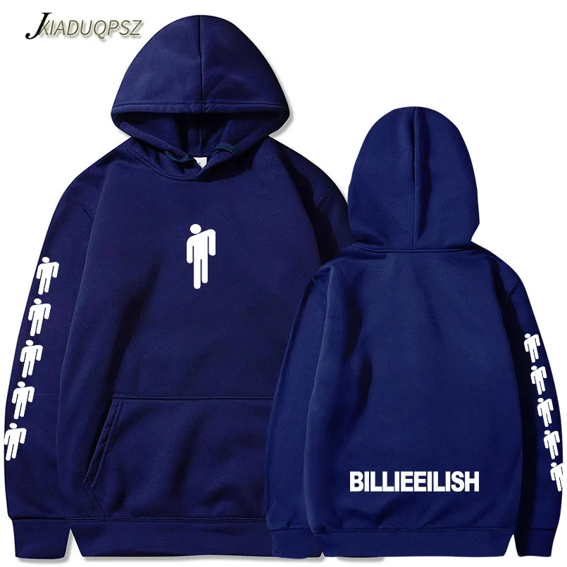 Billie Eilish толстовка женская с длинным рукавом Eilish Merch Lothse унисекс пуловеры нарядная толстовка с капюшоном топы Dropshop женские тонкие пальто - Цвет: WM22-24 Navy blue