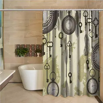 

Antique Precision Custom Shower Curtain Old Days Design 20s Cultural Items and Tribal Feathers Changing Trends Theme Modern
