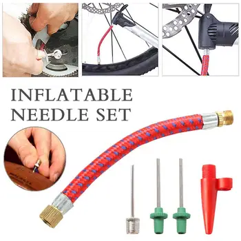 

Air Needle Practical Durable Red Stainless Steel High Pressure Pump Basketball Football Inflating Valve Connector Travel Tool
