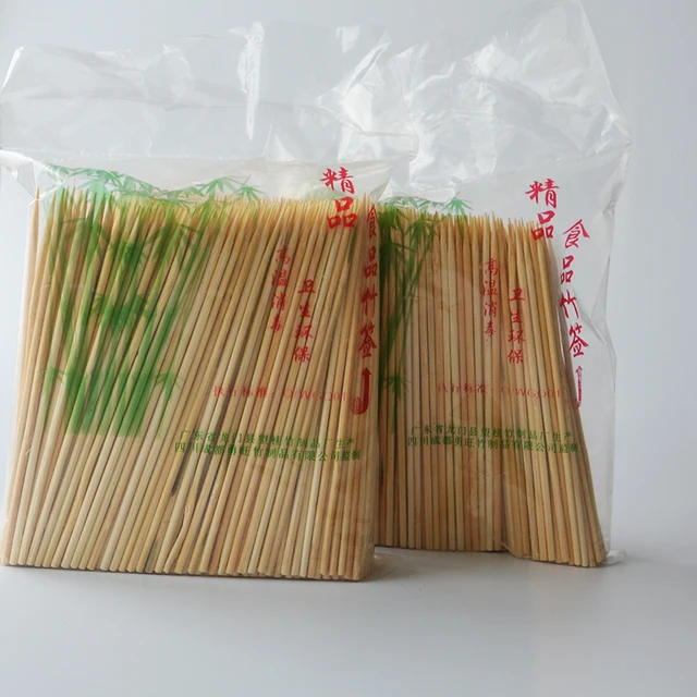 350Db Rövid Bambusz Nyárs Fa Grill Kebabs Gyümölcs Csokoládé Szökőkút Bárok Büfé Ehető Botok Karbonizálhatók