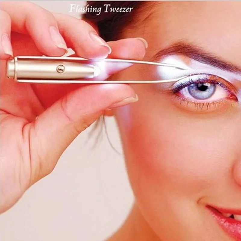 

1pc LED Tweezer Eyelash Eyebrow Eyes Hair Remover Tools Stainless Steel Eyebrow Tweezers Beauty