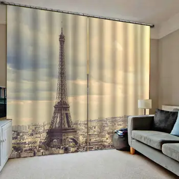 

romantic tower curtains Customized 3d curtains new bay window balcony thickened windshield blackout curtains