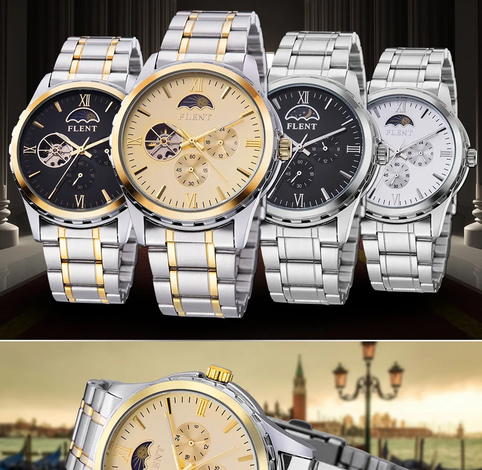

Hollow out Business Watch Analog Watch All Steel Belt Automatic Watch
