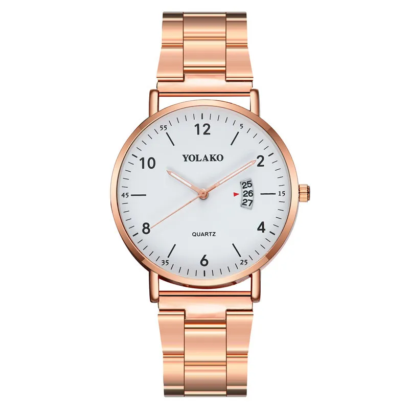 

Amazon Hot Selling Fashion Simple Roman Numerals Business Calendar Stainless Steel Men And Women Quartz Watch Currently Availabl
