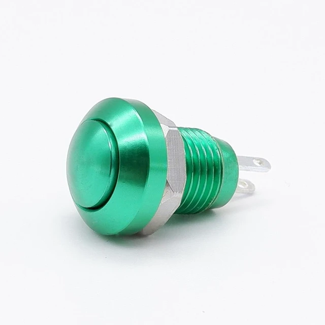 8mm Push Button Switch Momentary Metal Horn Doorbell Bell  Car Auto Engine PC Power Start Starter Red Green Black Blue NO green