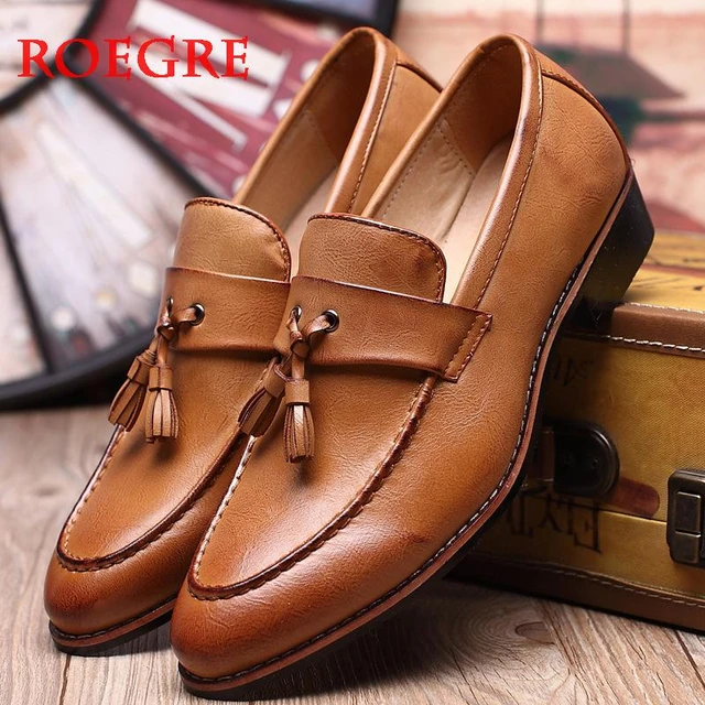 Mens Dress Shoes Plus Size 47 48 Faux Leather Men Wedding Shoes Black Blue  Red Brown Slip-on Loafers Designer Pointed Toe Flat - AliExpress