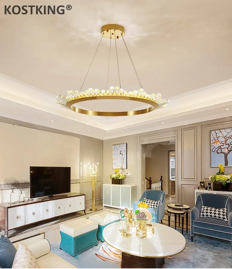 

Post Modern LED Crystal Chandelier Lighting For Living Room Dinning Room Black/Gold Lustre Cristal Lampadari LED Light