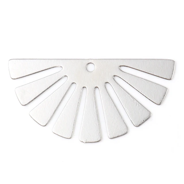 20 PCs Matel Half Round Filigree Stamping Pendants Stripe Painted Hollow Charms For DIY Jewelry Finding Accessories 3.5 x 1.8cm 4