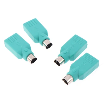 

4pcs/lot Computer Connect Adpaters For PS2 Interface Converter USB Adapter Head to U Port USB Switch Keyboard Mouse Plug