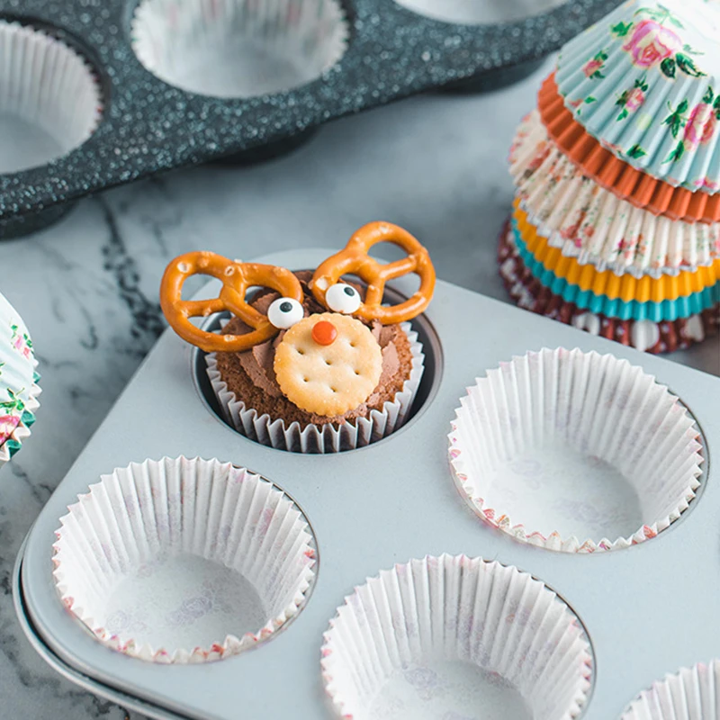 100pcs/set Muffin Liners Cupcake Paper Cups Cake Forms Baking Box Case Cake Mold Decorating Tool Wedding Birthday Party Supplies