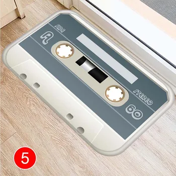 

Audio Tape Pattern Floor Mat Carpets Floor Rug Kitchen Living Bathroom Non-slip Backing YE-Hot