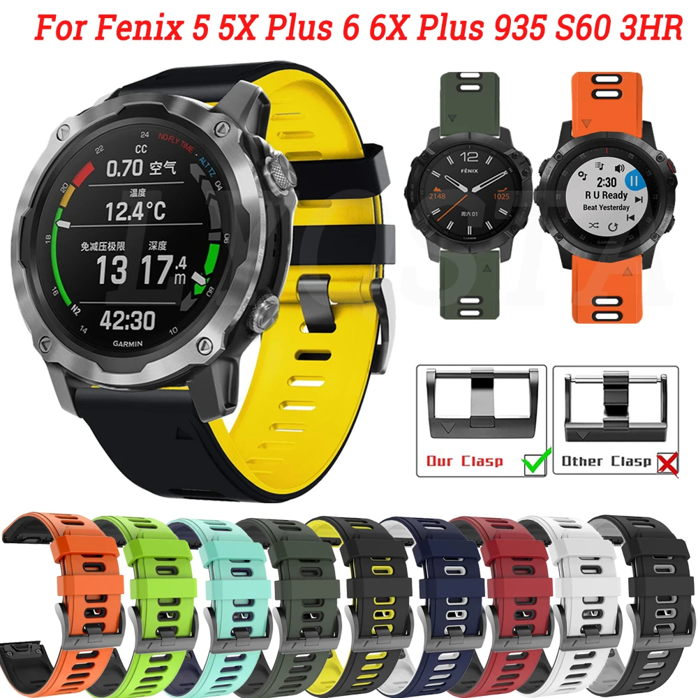 Nuovo Cinturino Per Garmin Enduro Fenix 6 6X Pro Solar 5 5X Plus 3 Hr Discesa Mk1 Mk2 Mk2I Cinturino In Silicone Cinturino A Sgancio Rapido