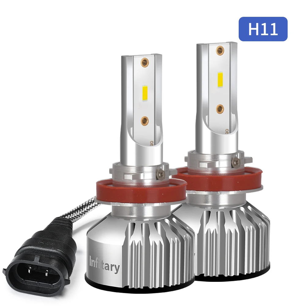 Infitary H7 H4 Автомобильные светодиодные фары H1 H11 H3 9005 9006 3000K 4500K 6500K 12V Водонепроницаемый зэс 1860 яркий авто фары головного света, противотуманные фары, лампы