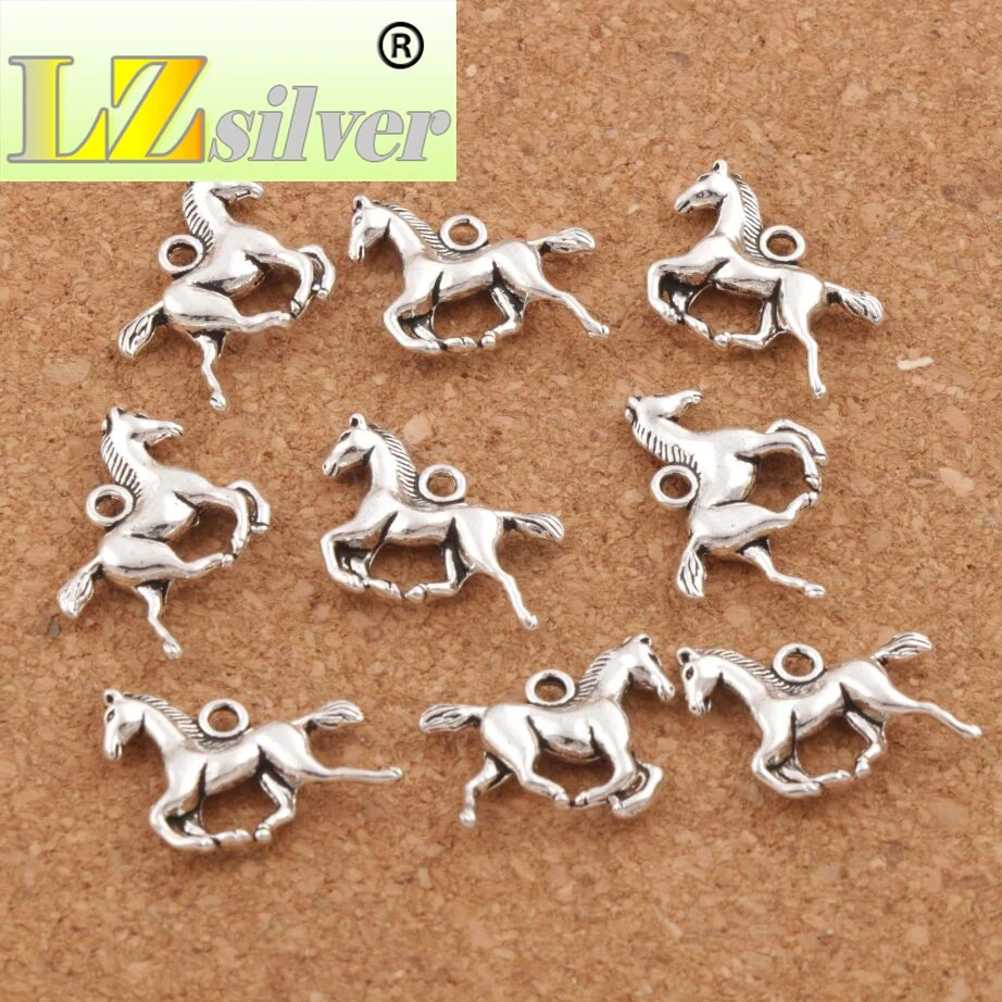 Running Horse Spacer Charm Beads 19x15.5mm 150pcs Zinc Alloy Pendants Handmade Jewelry DIY L050