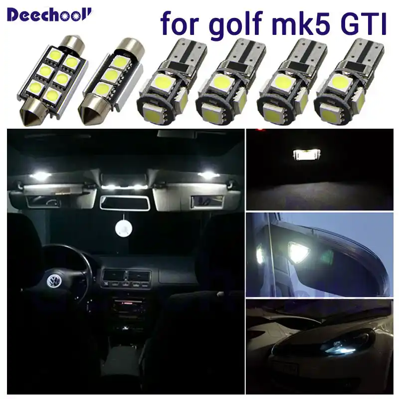 Canbus Car Led Bulbs For Volkswagen For Vw Golf 5 Mk5 Gti 2006 2009 Interior Dome Light License Plate Lights Parking Lights