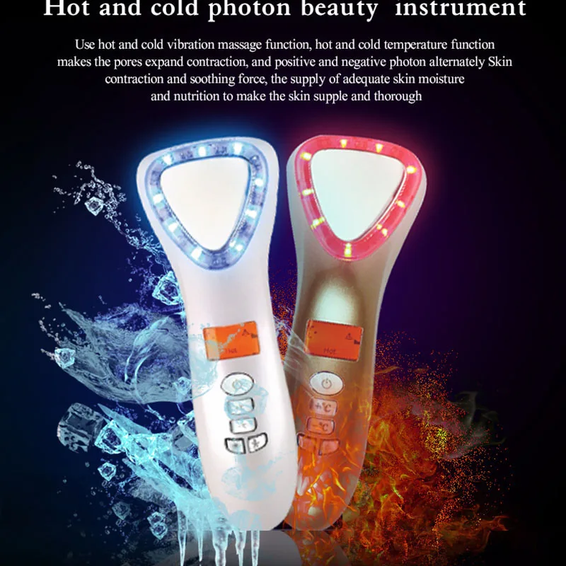 Ultrasonic Cryotherapy LED Hot Cold Hammer Facial Lifting Tightening Vibration Massager Face Body Spa Import Export Beauty Salon