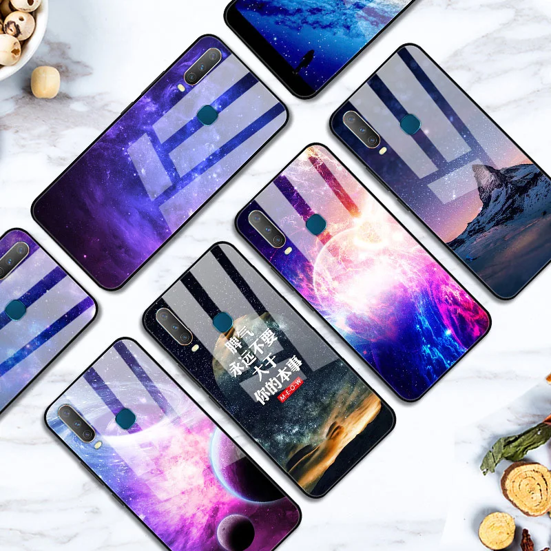Чехол из закаленного стекла для VIVO Y17 2019 чехол накладка Vivo Y 17 VivoY17 1902 Y3 Y12