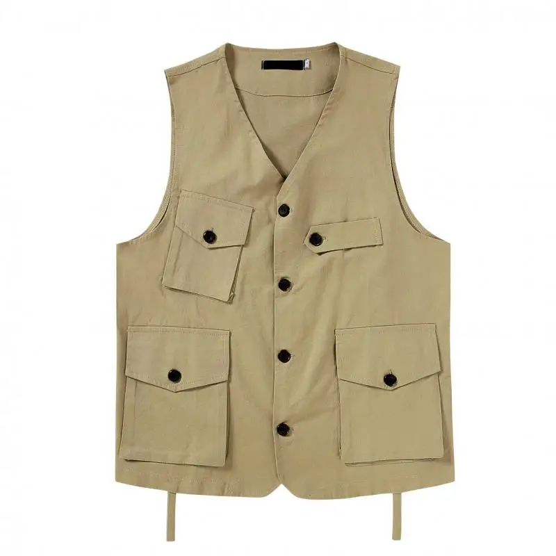 

Men's Multi-Pocket Classic Tactical Waistcoat Male Sleeveless Solid Coat Work Vest Photographer Waistcoat Men Clothing S-XXL