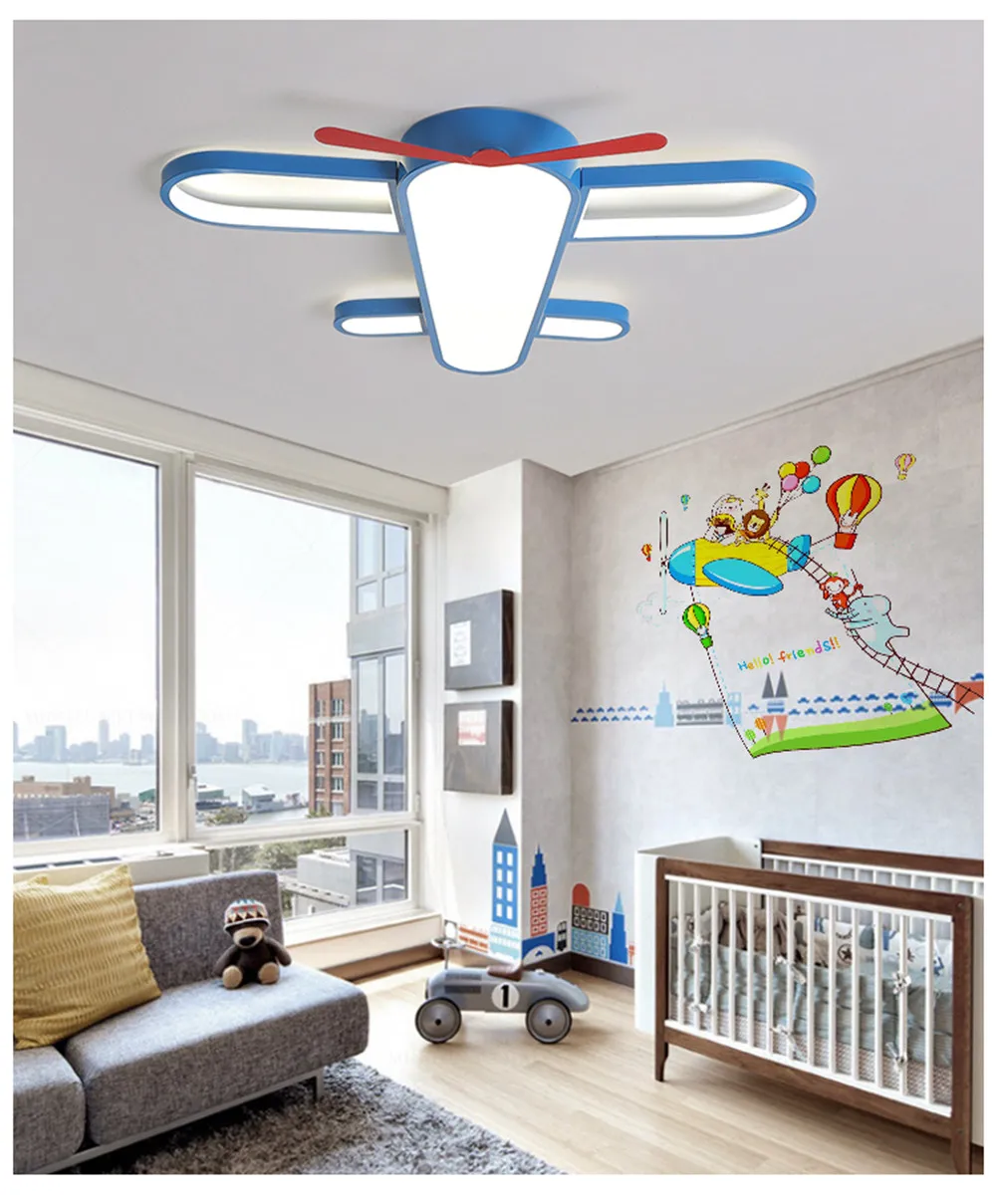 

Modern Kids Room LED Lamp Ceiling Light novelty Cartoon The plane Bedroom shop colorful lighting fixture AC85-265V