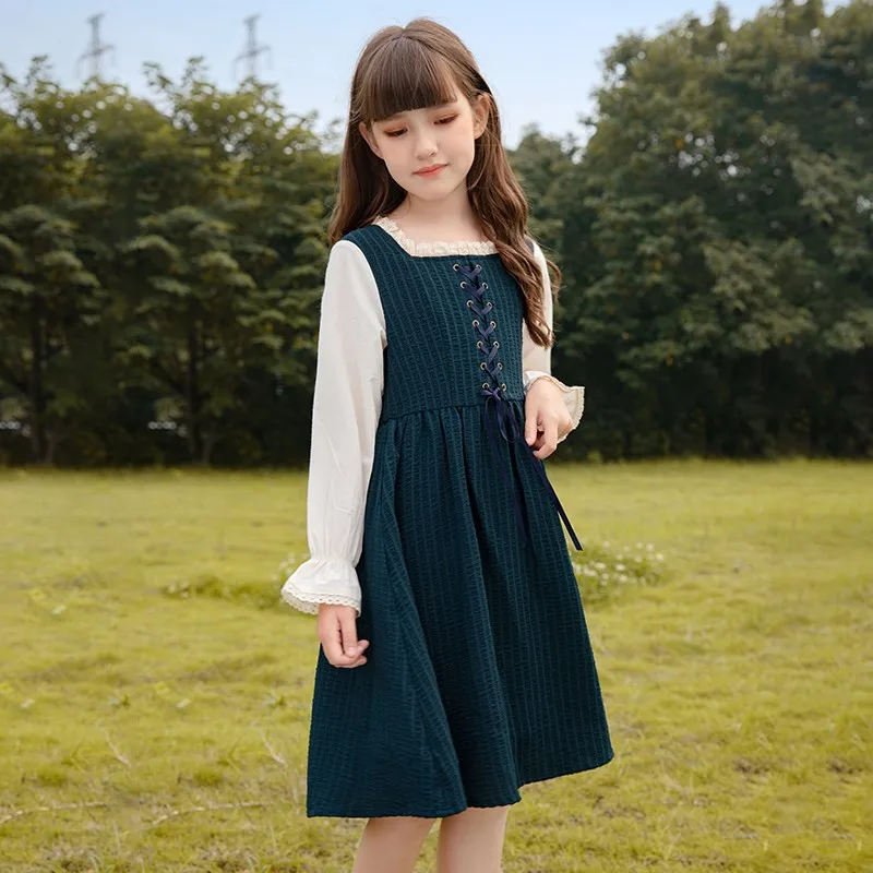 

5-14Y Children Party Dress Girls Birthday Wedding Prom Party Gown Clothes Kids Long Sleeve Knee Length Dresses Princess Clothing