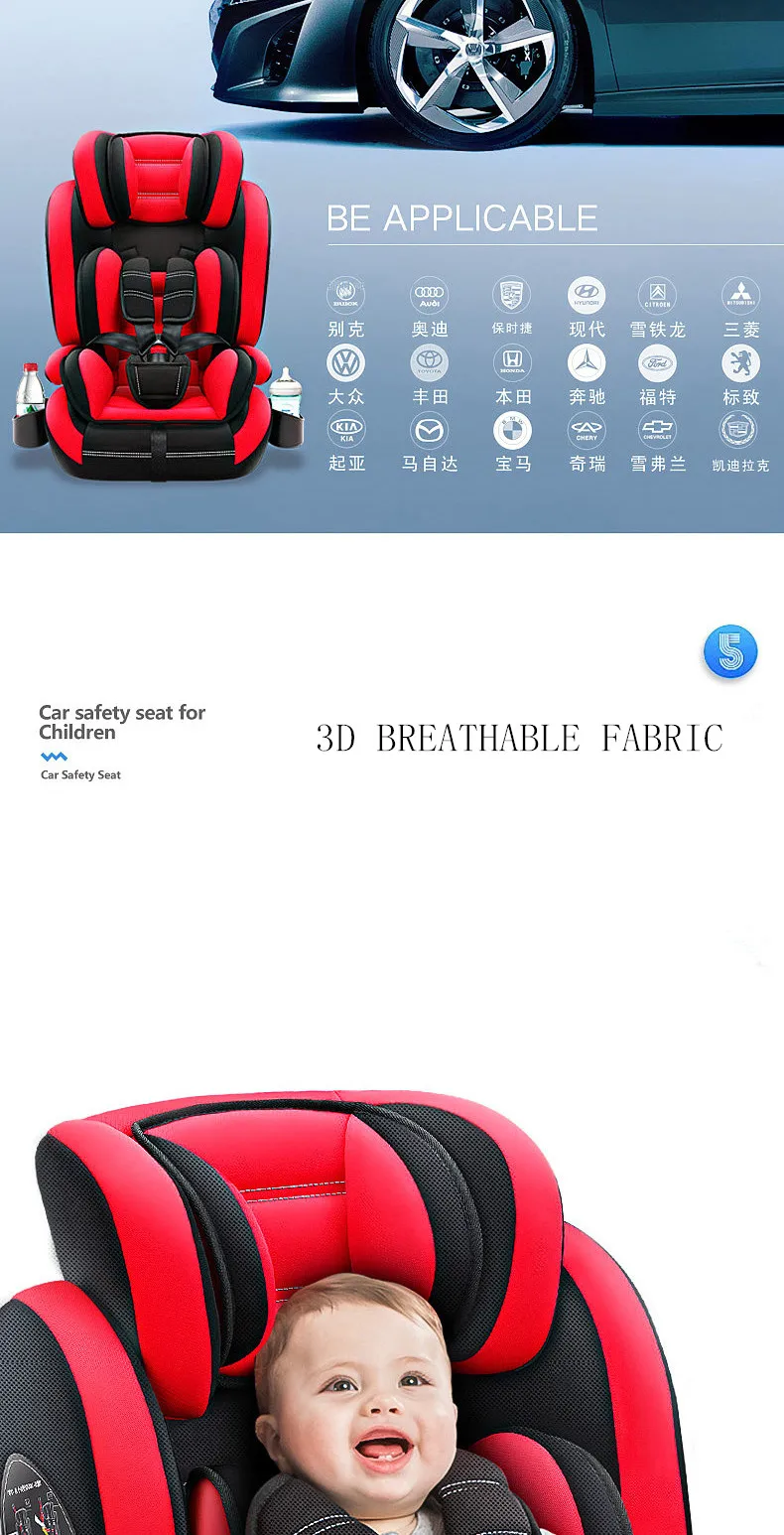 Hot Sale Carmind Child Car Safety Seat for 9 M-12 Y Old with Soft Connector ISOFIX and LATCH Forward-facing Universal Car Seats