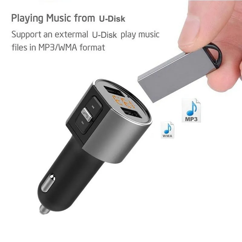 V4.2 автомобильный комплект fm-радио передатчик модулятор двойной usb-порт для зарядки 11 fm-передатчик беспроводной в автомобиле mp3-плеер