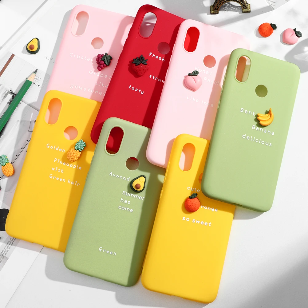 Милый мягкий ТПУ чехол с 3d изображением фруктов для Xiaomi Redmi K20 S2 Note 6 6A 5 5A 7 7A 8 8A 8T 9 SE