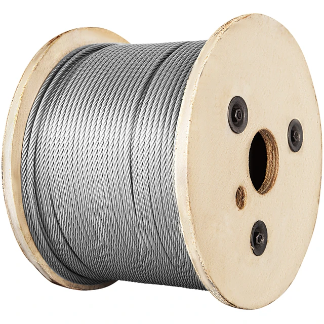 Clear Vinyl Coated Wire Rope Cable, 3/32 - 1/8, 7x7, 100 ft