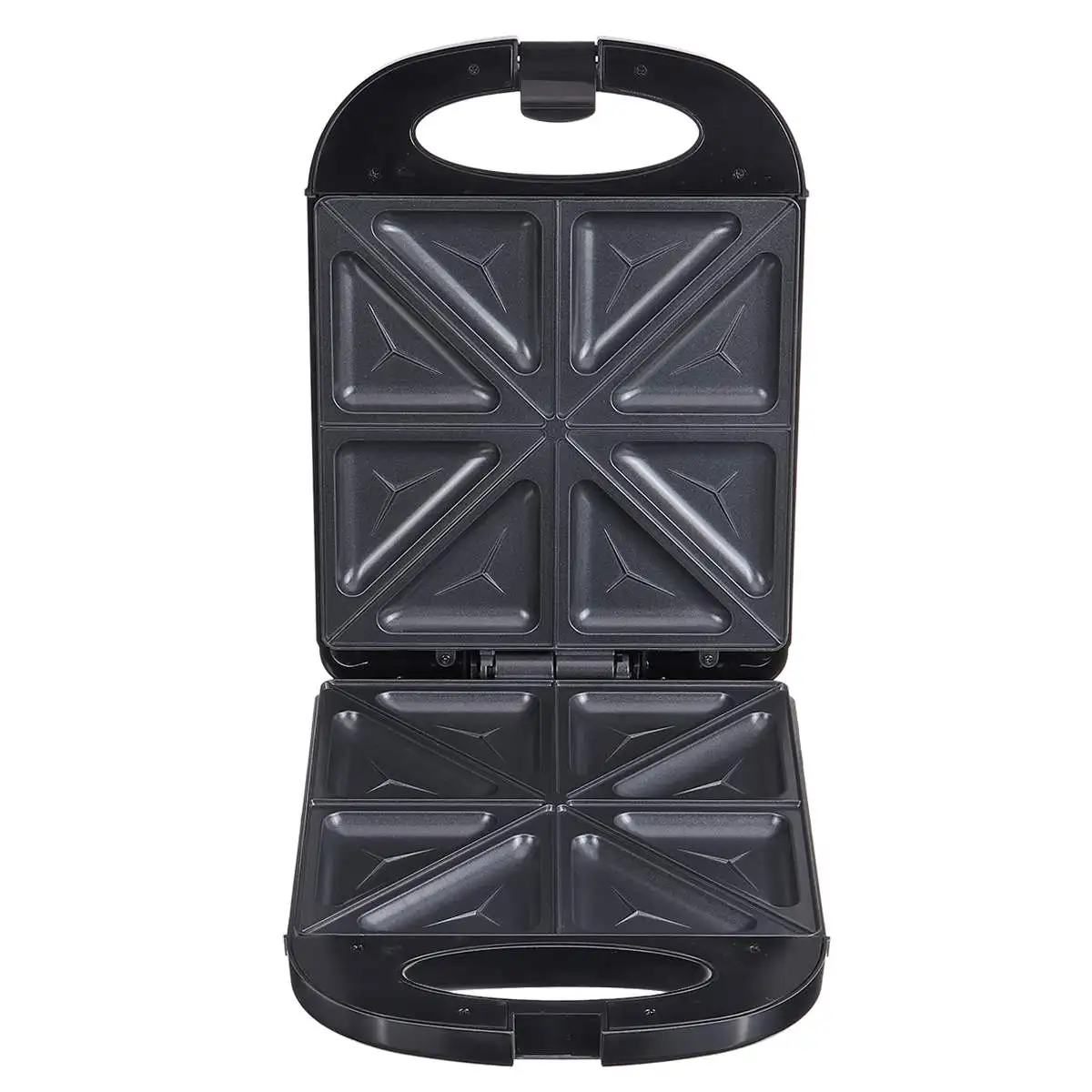 Sandwichera eléctrica 4 rebanadas de doble tostada parrilla antiadherente prensa Jaffe Waffle máquina de hacer pastel horno de desayuno 1200W 220V - 4
