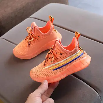 

Children Sport Shoes Luminous Fashion Breathable Kids Boys Net Shoes Girls Anti-Slippery Sneakers With Light Running Shoe