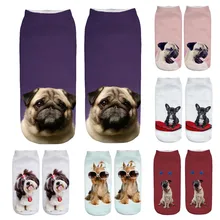 Модные зимние носки для женщин, удобные модные унисекс рождественские забавные повседневные носки с 3D принтом милые короткие носки W1115