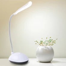 Lâmpada led candeeiro de mesa lâmpada de leitura dobrável regulável aa alimentado por bateria luz de mesa 4 led portátil lâmpada flexo livro luz