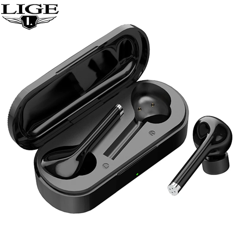 

LIGE Wireless Bluetooth Headphones V5.0 Touch Control Earphones 3D Stereo HD Talking with 400mAh Battery Charge Compartment