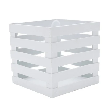 

New 110mmx100mmx105mm white plastic square flowerpot basket decoration