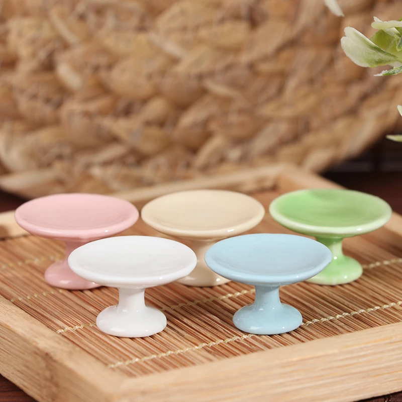 1PC 1:12 Dollhouse Miniature Food DIY Craft for Mini Ceramics Dessert Pan Cake Stand Fruit Tray Doll Kitchen Toys | Игрушки и хобби