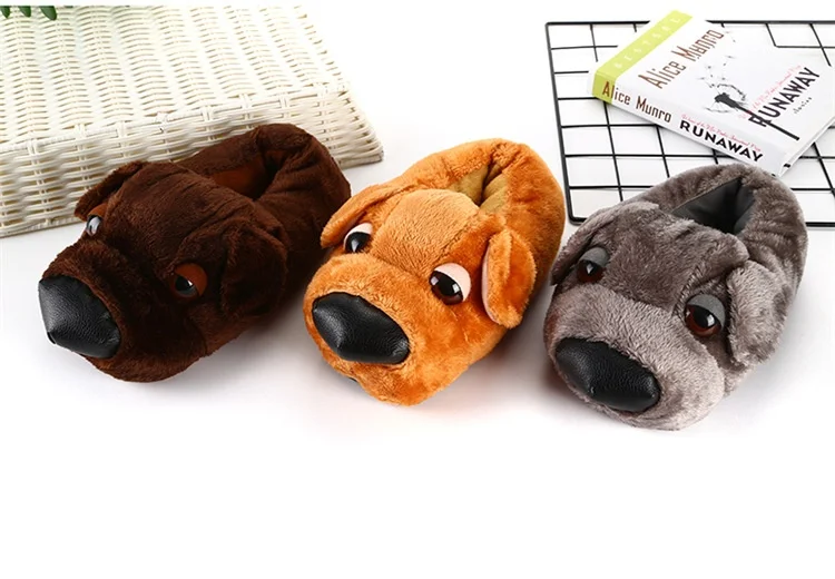 Gray Puppy Home Shoes Big Size 43 Adult Fluffy Animal Slippers Women Indoor Bedroom Shoes Funny Womens Fuzzy Slippers With Dog Slippers Aliexpress