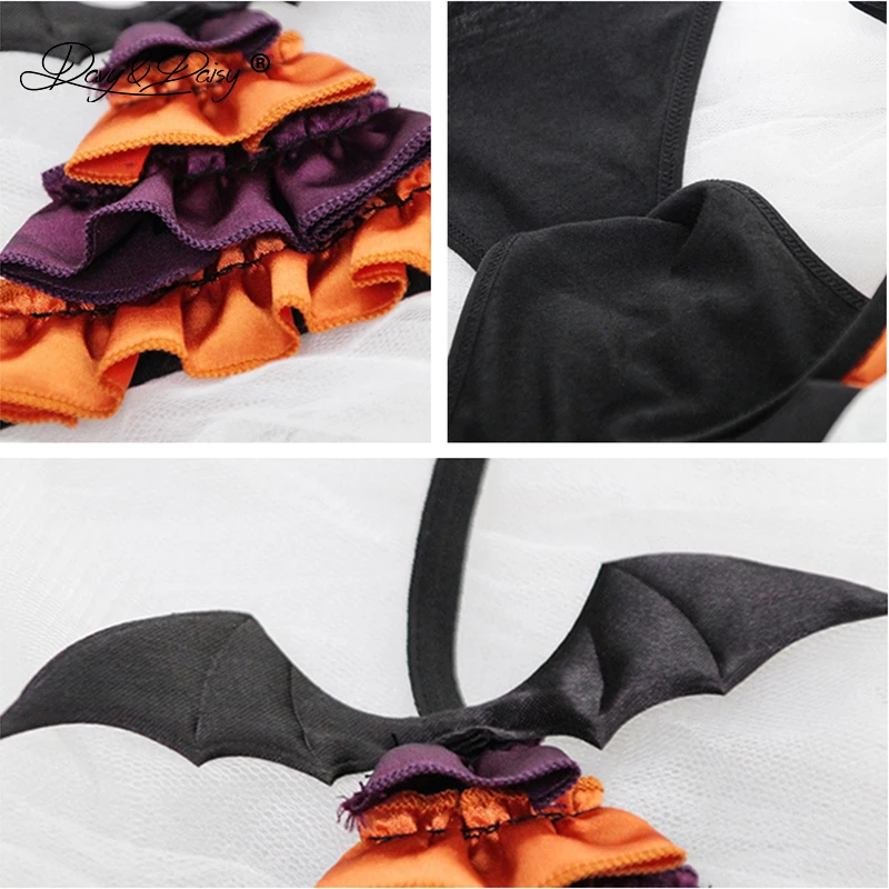 DAVYDAISY Women Hot Halloween Underwear Set Cute Bat Pumpkin Bras and Panties Festival Costume Bikini Sexy Lingerie SE088