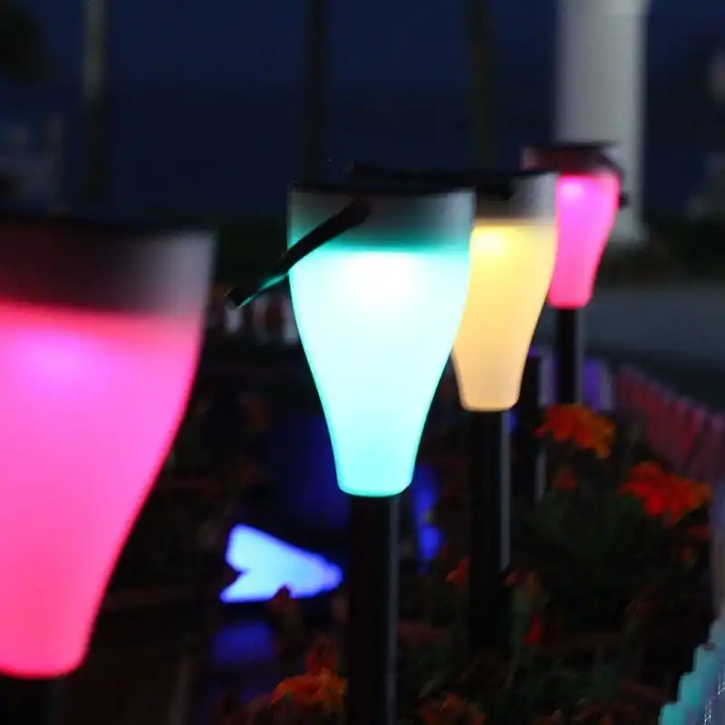 bahce gunes enerjili renkli degisen led isik avlu cim yollari kazik dekorasyon lamba sokak fener dekor spot solar lamps aliexpress