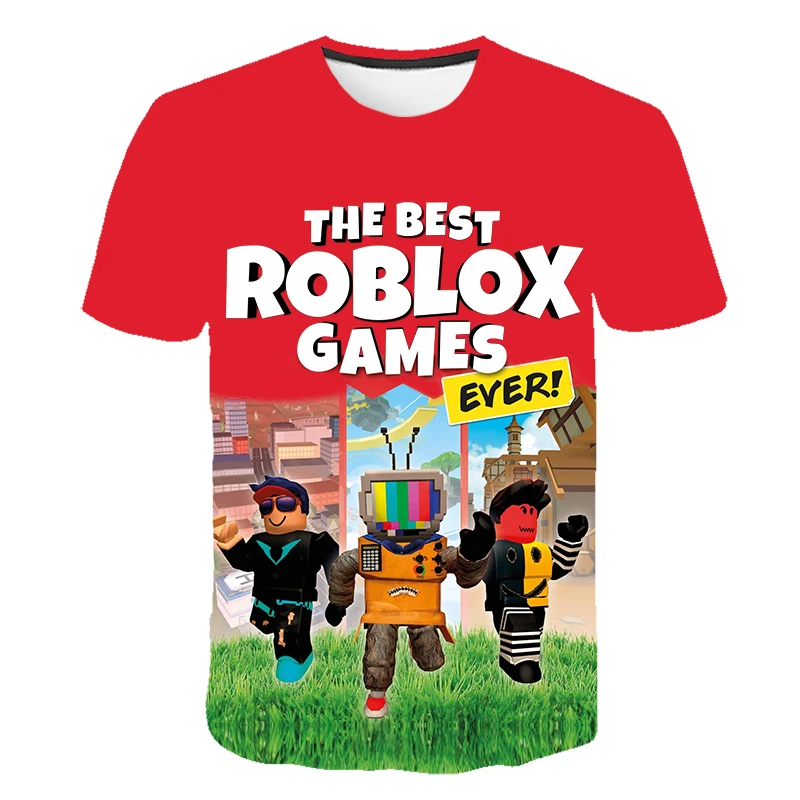 Популярная детская 3D футболка Robloxing с принтом игры кавайная модель футболки в
