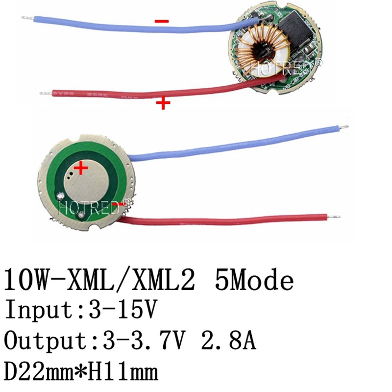 10W-22mm 5 Mode 10 Вт Cree XM-L2 T6 XML2 U2 светодиодный Диод SMD5050 10 Вт круглый 20 мм PCB для фонарика автомобиля свет фар высокой мощности шарик DIY - Испускаемый цвет: 10W-22mm 5 Mode