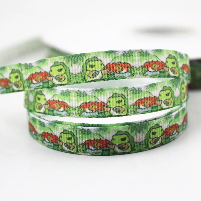 

Frog Cartoon character red printed grosgrain ribbon christmas decorations gift wrapping diy bows fabric ribbons