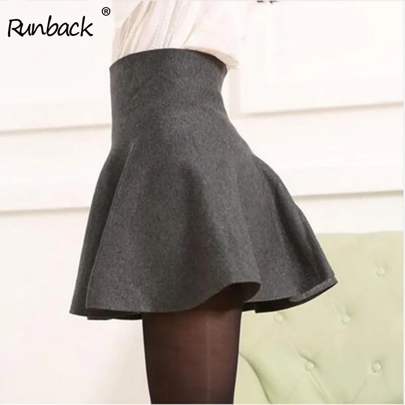 Трикотажная мини юбка Runback соблазнительная школьная плиссированная уличная