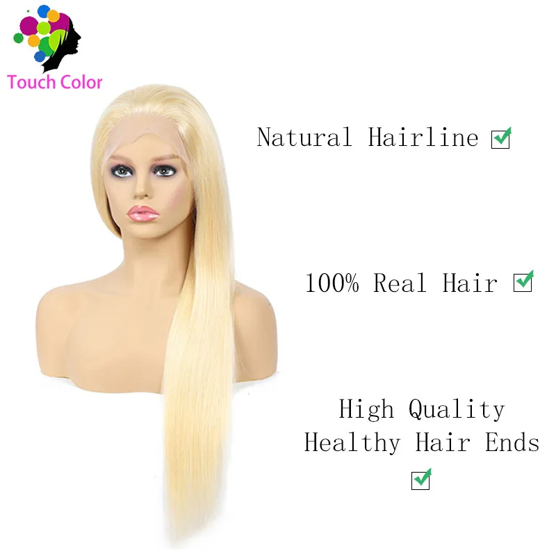 Touch 613 Blonde 4*4 Straight Lace Closure Human Hair Wigs For Black Women 150% Density Brazilian Hair Lace Closure Wigs Remy