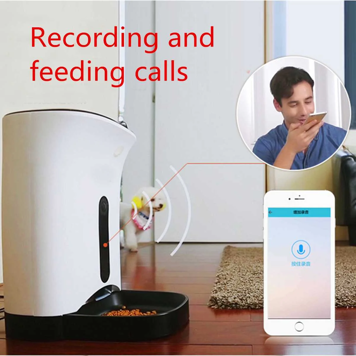 

Automatic Pet Feeder Dog Cat Feeding Dry Food Plastic Bowl Wifi Automatic Dispenser Camera Timer Pet Dog Feeder Puppy Supplies